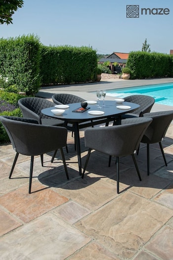 Maze Charcoal Garden Ambition 6 Seat Oval Dining Set (N68261) | £2,050