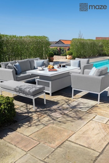 Maze Lead Chine Pulse Garden 3 Seat Sofa Dining Set with Rising Table (N68299) | £2,850