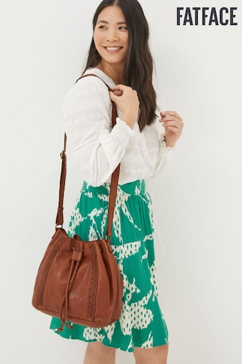 FatFace Brown Awna Leather Bucket Bag (N68448) | £89