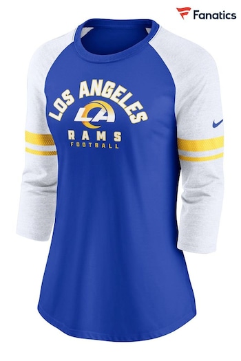 Fanatics Blue NFL Los Angeles Rams 3/4 Sleeve Fashion Top Womens (N68542) | £35