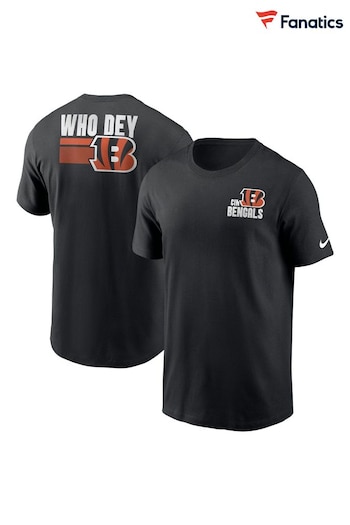 Fanatics NFL Cincinnati Bengals Blitz Team Essential Cotton Black T-Shirt (N68568) | £30