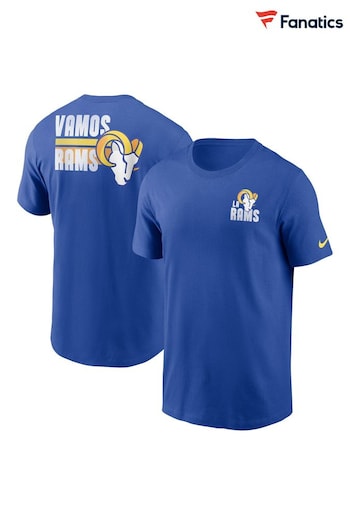 Fanatics Blue NFL Los Angeles Rams Blitz Team Essential Cotton T-Shirt (N68569) | £30
