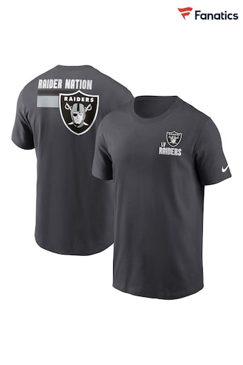 Fanatics Grey NFL Las Vegas Raiders Blitz Team Essential Cotton T-Shirt (N68575) | £30