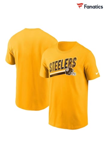 Fanatics Yellow NFL Pittsburgh Steelers Essential Cotton Blitz Lockup T-Shirt (N68582) | £28