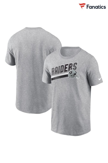 Fanatics Grey NFL Las Vegas Raiders Essential Cotton Blitz Lockup T-Shirt (N68603) | £28