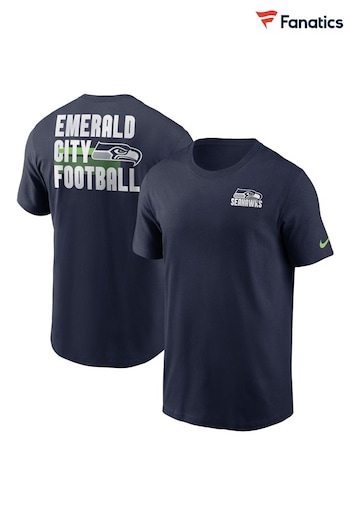 Fanatics Blue NFL Seattle Seahawks Blitz Team Essential Cotton T-Shirt (N68607) | £30