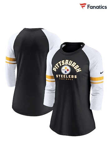 Fanatics NFL Pittsburgh Steelers 3/4 Sleeve Fashion Black Top (N68624) | £35