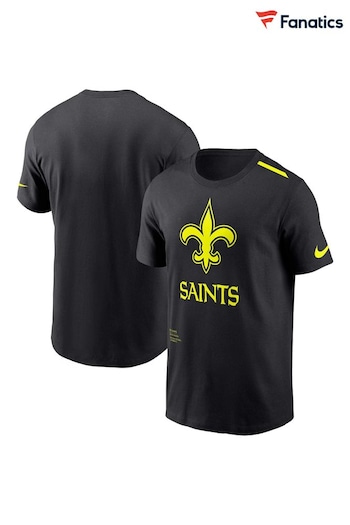 Fanatics NFL New Orleans Saints VOLT Short Sleeve Dri-FIT Cotton Black T-Shirt (N68817) | £35