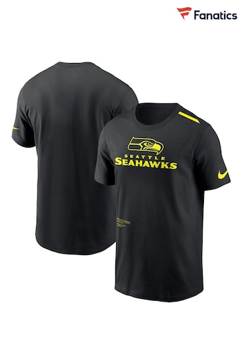 Fanatics NFL Seattle Seahawks VOLT Short Sleeve Dri-FIT Cotton Fanatics Black T-Shirt (N68829) | £35