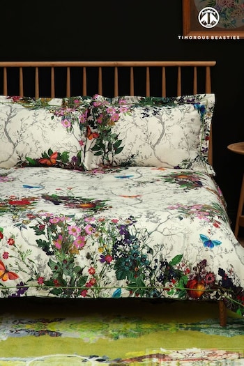 Timorous Beasties Dove Bloomsbury Garden Pillowcases Set Of 2 (N68921) | £35