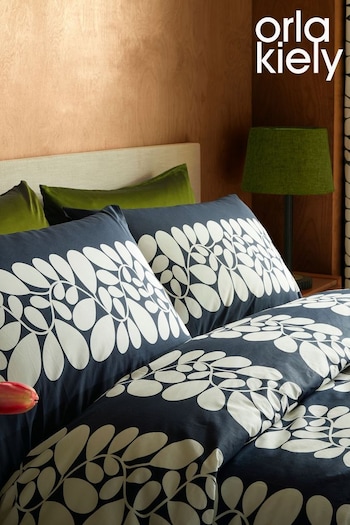 Orla Kiely 2 Pack Space Blue Sycamore Stripe Pillowcases (N68929) | £20
