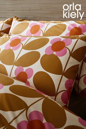 Orla Kiely Saffron Set Of 2 Stem Bloom Pillowcases (N68931) | £20
