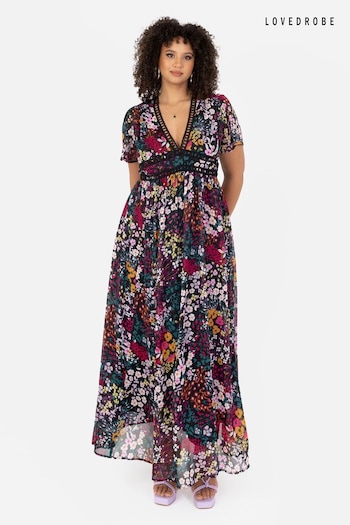 Lovedrobe V-Neck Angel Sleeve Maxi Dress (N68968) | £60