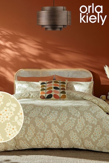 Orla Kiely Taupe Wisteria Duvet Cover And Pillowcase Set (N68991) | £50 - £90