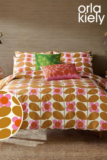 Orla Kiely Saffron Stem Bloom Duvet Cover and Pillowcase Set (N69010) | £50 - £90