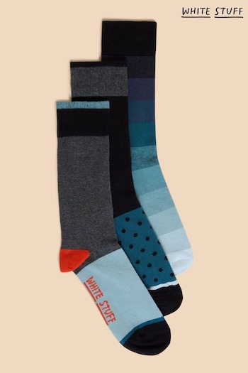 White Stuff Black Ombre Ankle Socks 3 Pack (N69146) | £15