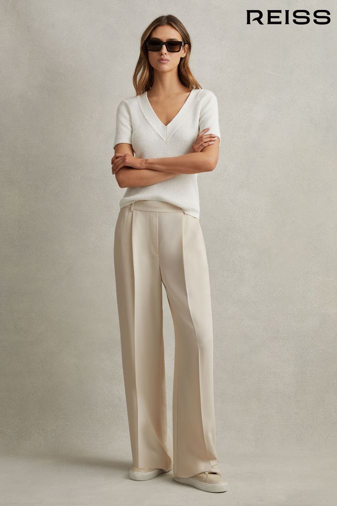 Cream trousers womens hotsell