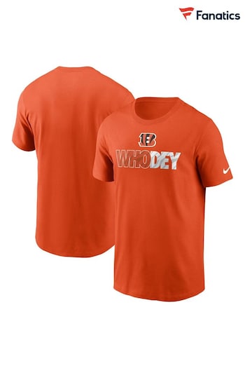 Fanatics Orange NFL Cincinnati Bengals Local Essential Cotton T-Shirt (N69380) | £28