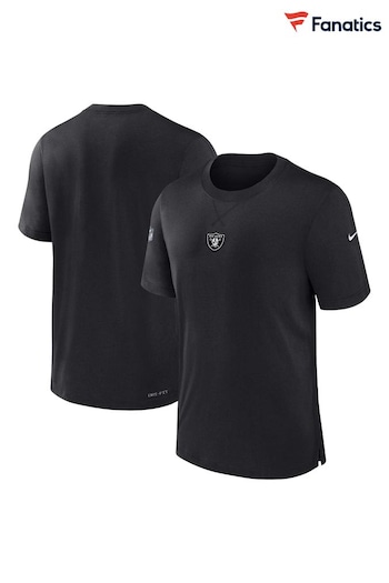 Fanatics NFL Las Vegas Raiders Sideline Dri-FIT Player Short Sleeve Black Top (N69405) | £50