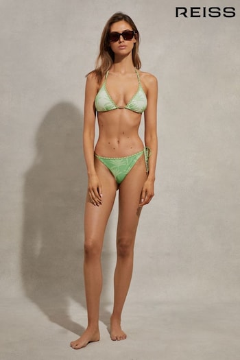 Reiss Green/margiela Thia Palm Tree Print Bikini Bottoms (N69471) | £40