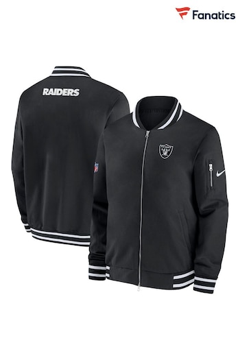Fanatics NFL Las Vegas Raiders Sideline Coach Bomber Black Jacket (N69484) | £130