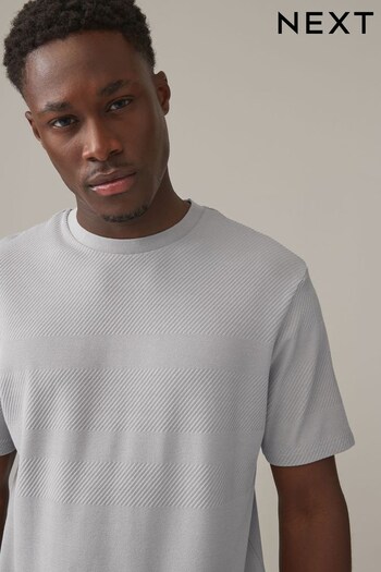 Light Grey Relaxed Fit Textured T-Shirt (N69582) | £9.50