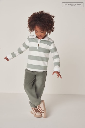 The White Company Green Organic Cotton Rugby Shirt & Cord Trouser Set (N69589) | £38 - £40