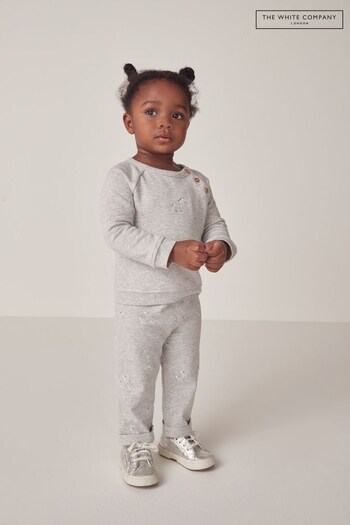 Dolman Sleeve Twist Front Dress Grey Organic Cotton Zebra Sweatshirt And Legging Set (N69591) | £34