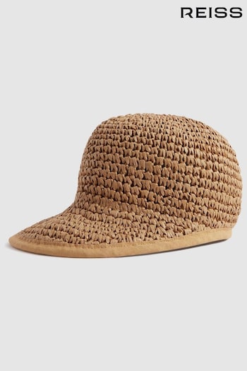 Reiss Natural Penelope Woven Straw Cap (N69600) | £58