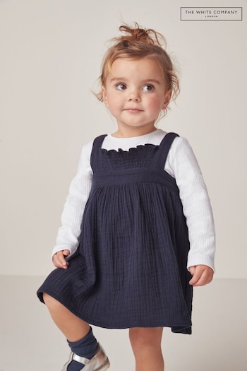 New In Home Accessories Blue Organic Crinkle Cotton Dress (N69620) | £36 - £38