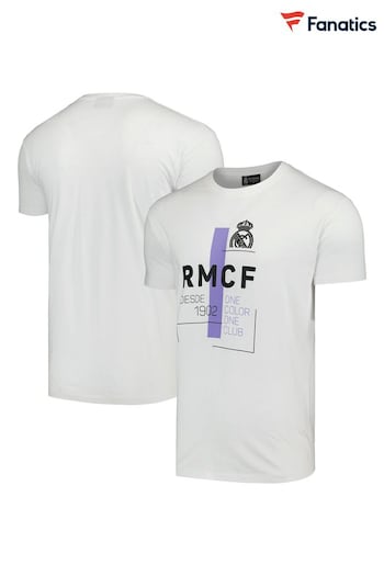Fanatics Real Madrid Graphic White T-Shirt (N69657) | £25