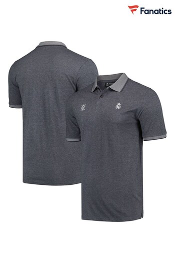 Fanatics Grey Real Madrid Polo Shirt (N69660) | £40