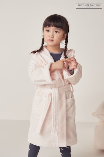 The White Company Heart Bunny Velour Pink Robe (N69701) | £34 - £36