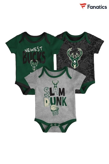 Fanatics Green NBA Milwaukee Bucks Slam Dunk 3pc Bodysuit (N69733) | £26