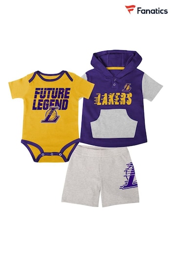 Fanatics Purple NBA Los Angeles Lakers Bank Shot Creeper Short & T-Shirt Set Newborn (N69754) | £36