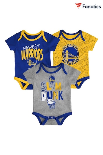 Fanatics Blue NBA Golden State Warriors Slam Dunk 3pc Bodysuit Infants (N69785) | £26