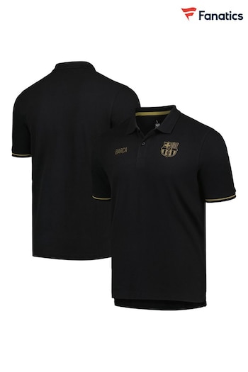 Fanatics Barcelona Tipped Black Polo Shirt (N69787) | £35