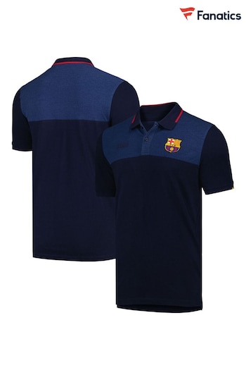 Fanatics Blue	 Barcelona Colour Block Polo Shirt (N69791) | £35