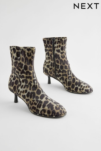 Leopard Extra Wide Fit Forever Comfort® Skinny Heel Ankle Sock Boots (N69922) | £45