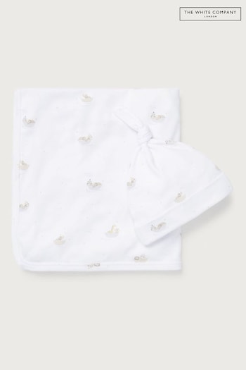 The White Company Organic Cotton Safari Boat White Blanket And Hat Set (N70063) | £22