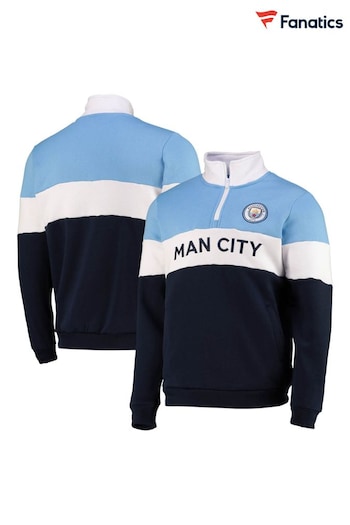 Fanatics Blue Manchester City Quarter Zip Top (N70129) | £45