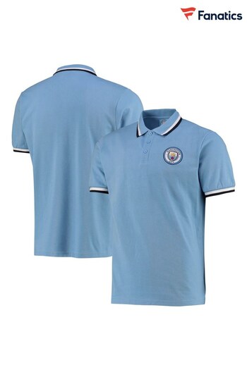 Fanatics Blue Manchester City Tipped Polo Blau Shirt (N70131) | £28
