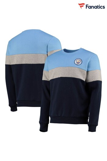 Fanatics Grey Manchester City Panel Crew Sweatshirt (N70169) | £38