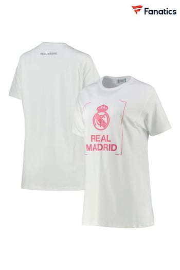 Fanatics White Real Madrid Crest T-Shirt logs (N70201) | £20