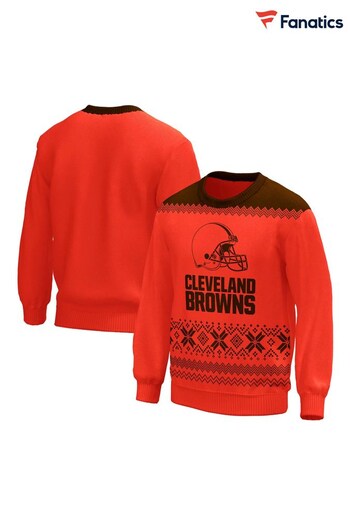 Fanatics Red NFL Cleveland Browns Forever Collectibles Christmas Jumper (N70210) | £40