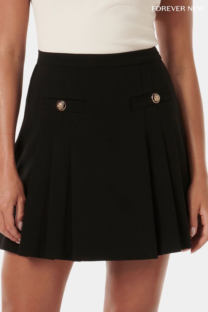 Forever new silver pleated skirt sales