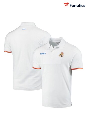 Fanatics Real Madrid White Polo Shirt (N70228) | £35