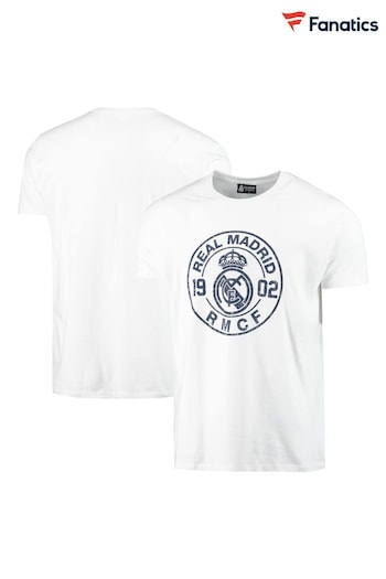 Fanatics Real Madrid Graphic White T-Shirt (N70247) | £20