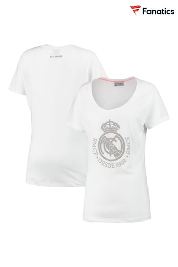 Fanatics Real Madrid Graphic White T-Shirt Womens (N70293) | £20