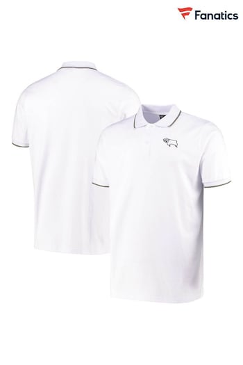 Fanatics Derby County Tipped White Polo Shirt (N70324) | £28